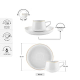 " Karaca Hole Porzellan Kaffeetasse Set für 6 Personen 90ml "