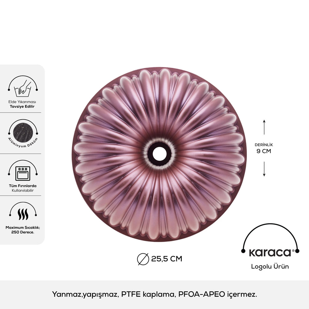 " Karaca Cake Pro Bundform Aluminiumguss Rosa Kuchenform "