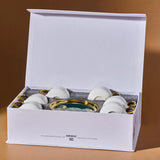 " Karaca Verde 12-teiliges Porzellan Espresso Türkischer Kaffeetassen-Set für 6 Personen, 100 ml, Mehrfarbig "
