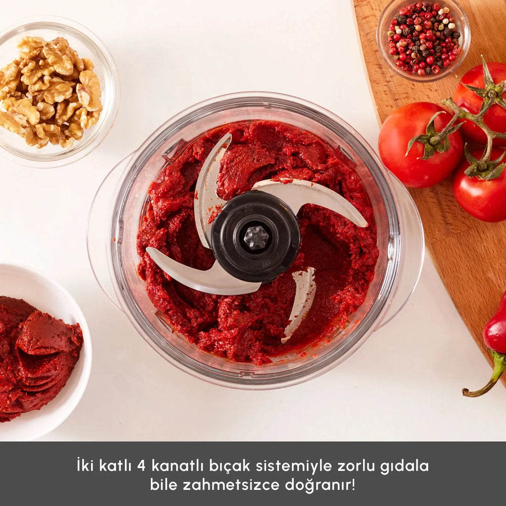 " Karaca Mastermaid Küchenroboter aus Stahlglas, Langer Mixer 8 ın 1, 2500 W, Galaxy Grey "