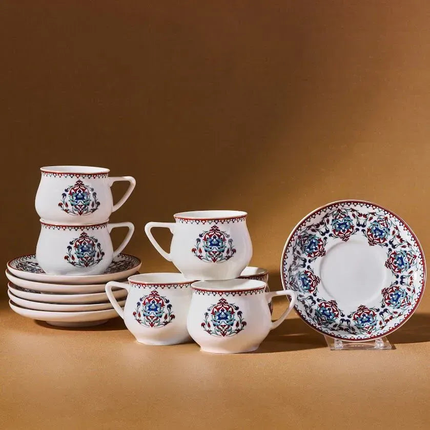 " Karaca Nakkaş 12-teiliges Espressotassen-Set für 6 Personen "