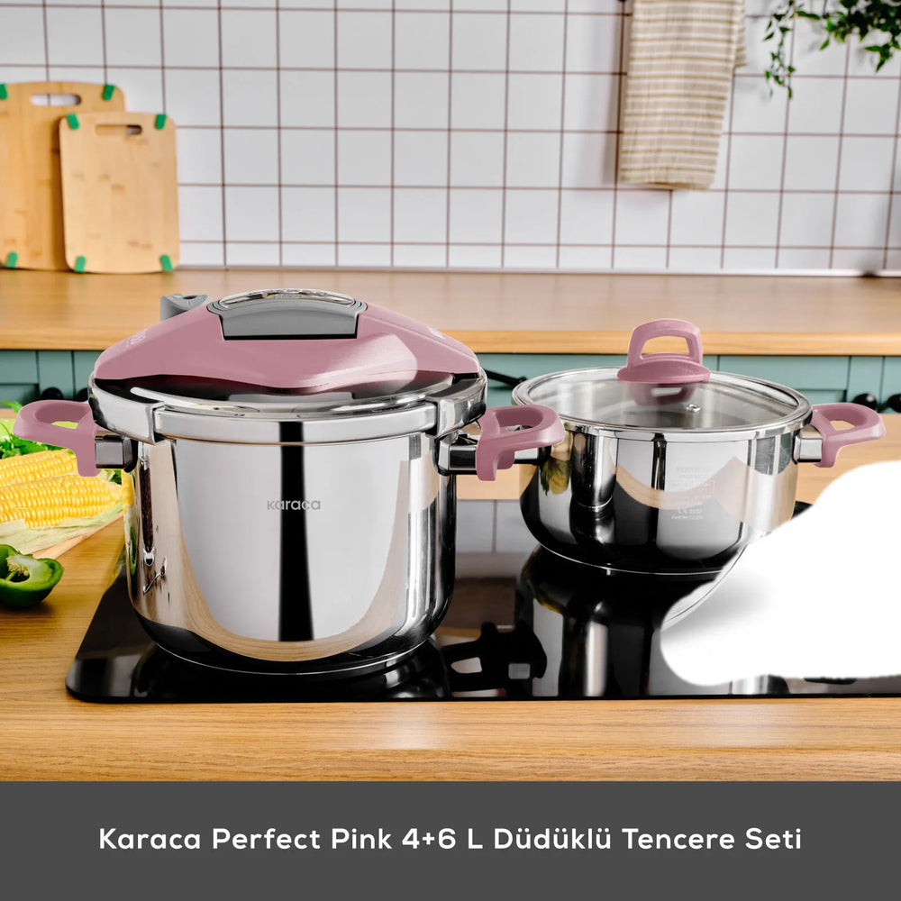 " Karaca Perfect Pink 4+6 Liter Schnellkochtopf-Set "