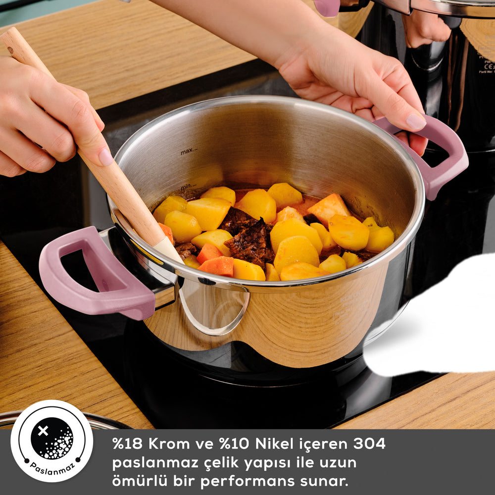 " Karaca Perfect Pink 4+6 Liter Schnellkochtopf-Set "