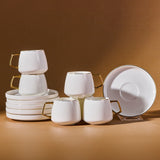 " Karaca Streamline Saturn Kaffeetassen-Set für 6 Personen Gold "