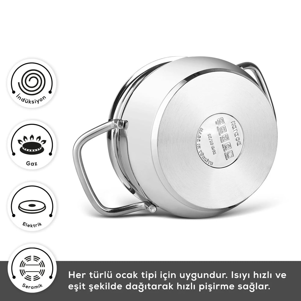 " Karaca Emirgan Induktion Kochtopfset aus Stahl, 8 Teilig "