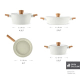" Karaca Swiss Crystal Almond Cream Induktionsfähiges 7-teiliges Töpfe-Set "