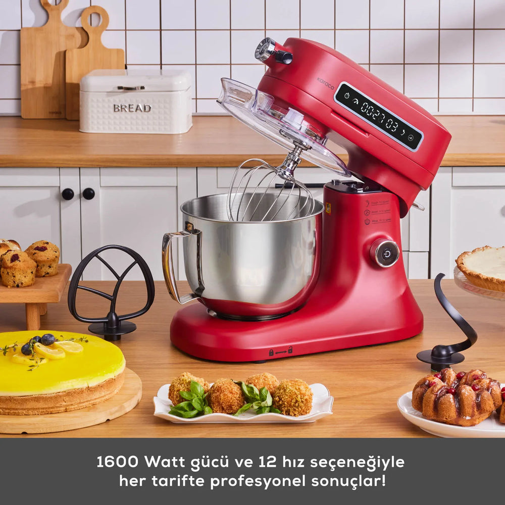" Karaca Pro Artisan Digital Display Gusseisen Küchenkoch 1600W Rot "