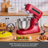 " Karaca Pro Artisan Digital Display Gusseisen Küchenkoch 1600W Rot "
