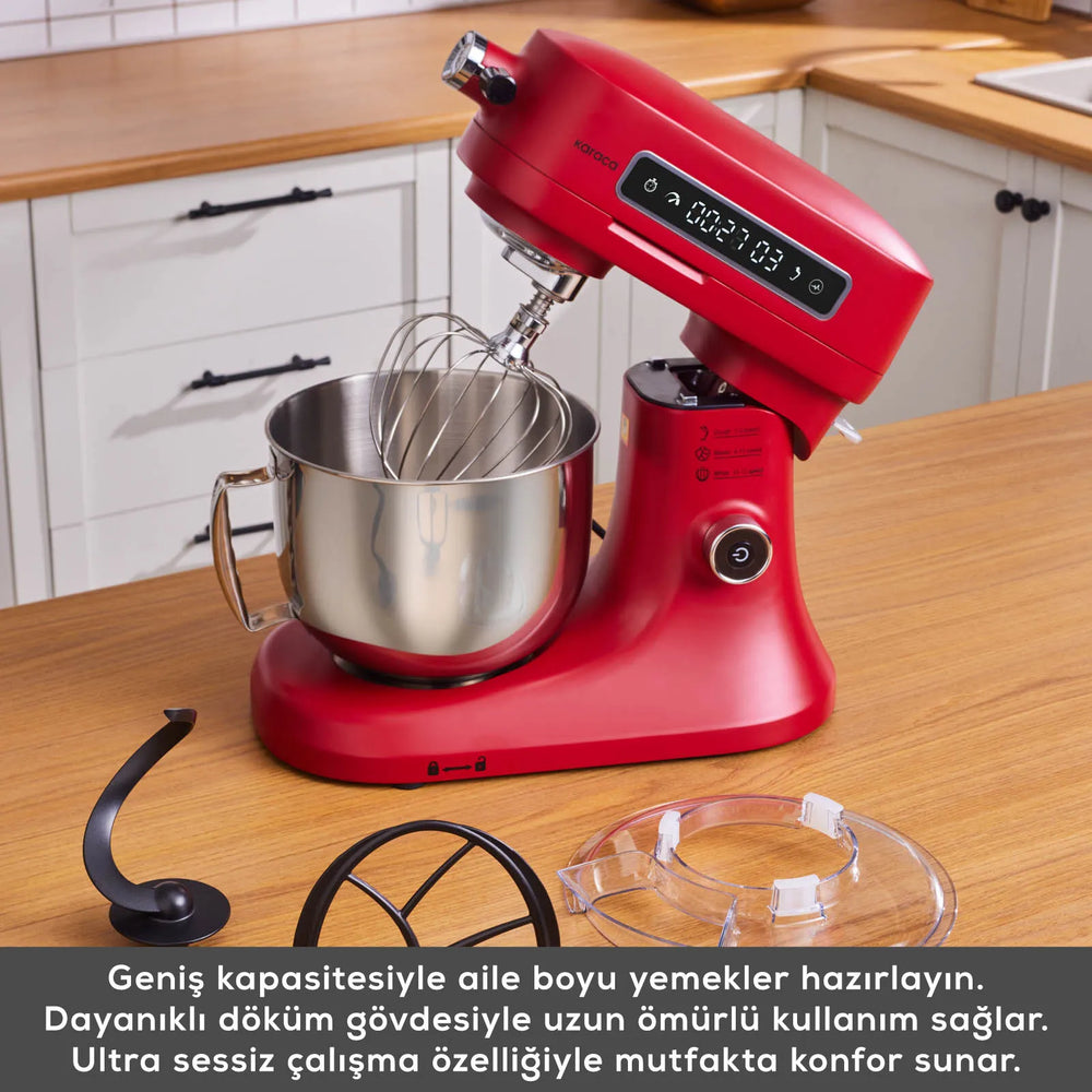 " Karaca Pro Artisan Digital Display Gusseisen Küchenkoch 1600W Rot "