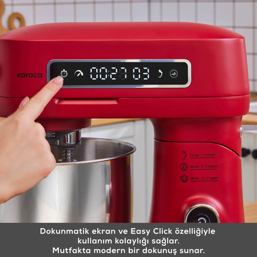 " Karaca Pro Artisan Digital Display Gusseisen Küchenkoch 1600W Rot "