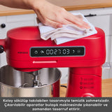 " Karaca Pro Artisan Digital Display Gusseisen Küchenkoch 1600W Rot "