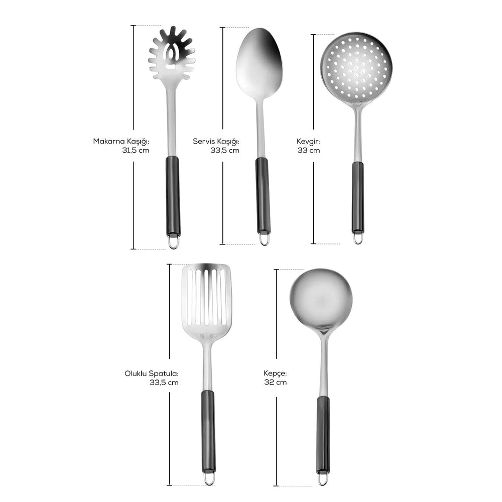 " Karaca Master Schwarzes Service-Set, 5 teilig "