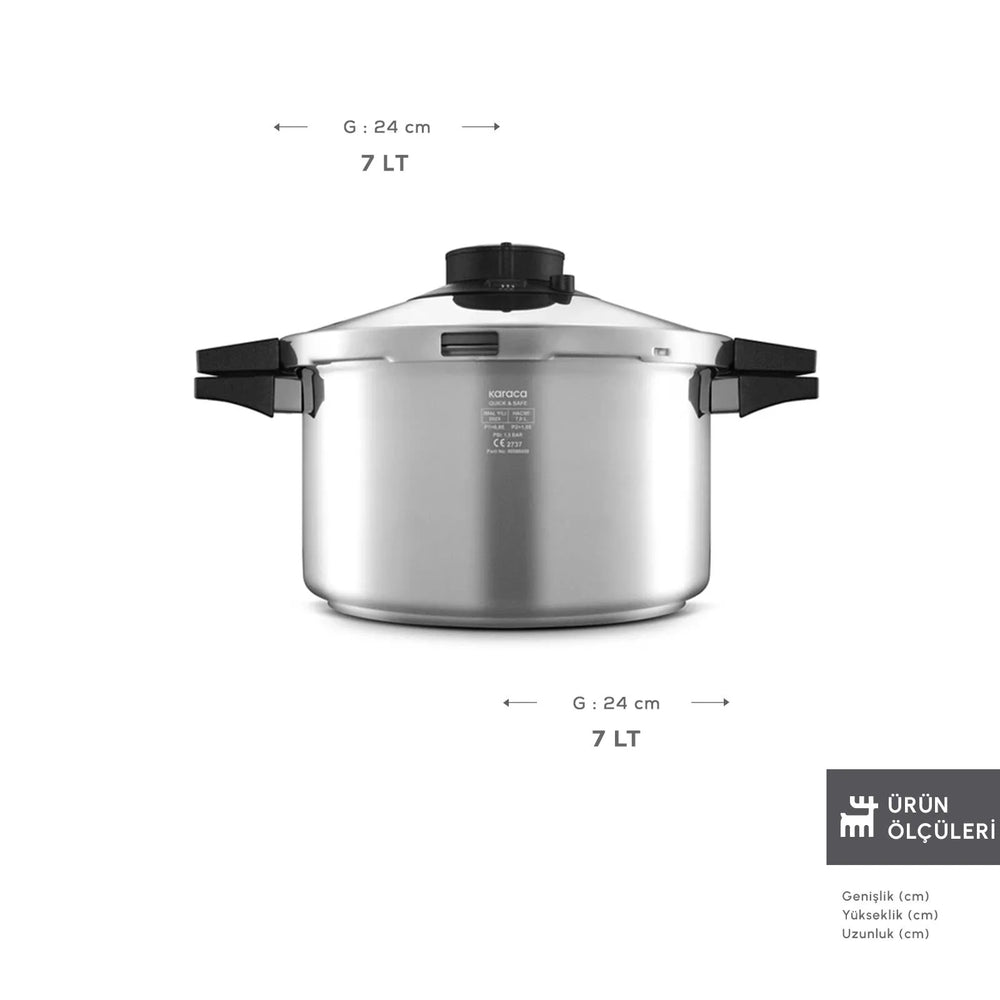 " Karaca Quick and Safe Schnellkochtopf, 7 Liter "