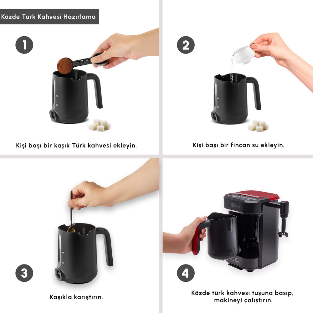 " Karaca Hatır Barista Latte und Türkische Kaffeemaschine Imperial Red "