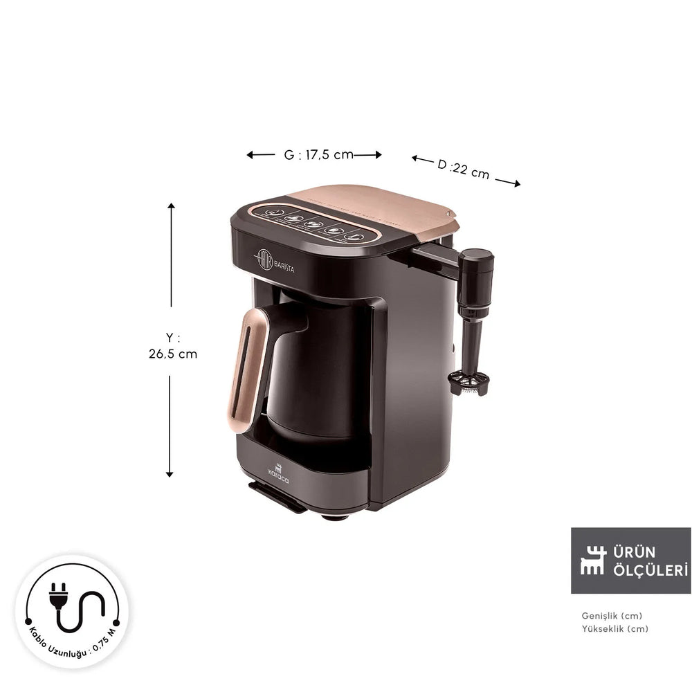 " Karaca Hatır Barista Latte- und Türkische Kaffeemaschine Walnut Brown "