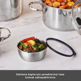 " Karaca Burgaz 8-teiliges Edelstahl-Topfset mit Klappgriffen und Induktionsboden "