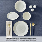 " Karaca Elegance Bone Mandarin 53-teiliges Tafelservice für 12 Personen Gold "