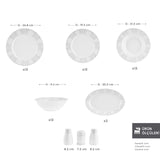 " Karaca Forever Bone China New Olio 53-teiliges Tafelservice für 12 Personen, Weiß "