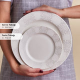 " Karaca Forever Bone China New Olio 53-teiliges Tafelservice für 12 Personen, Weiß "