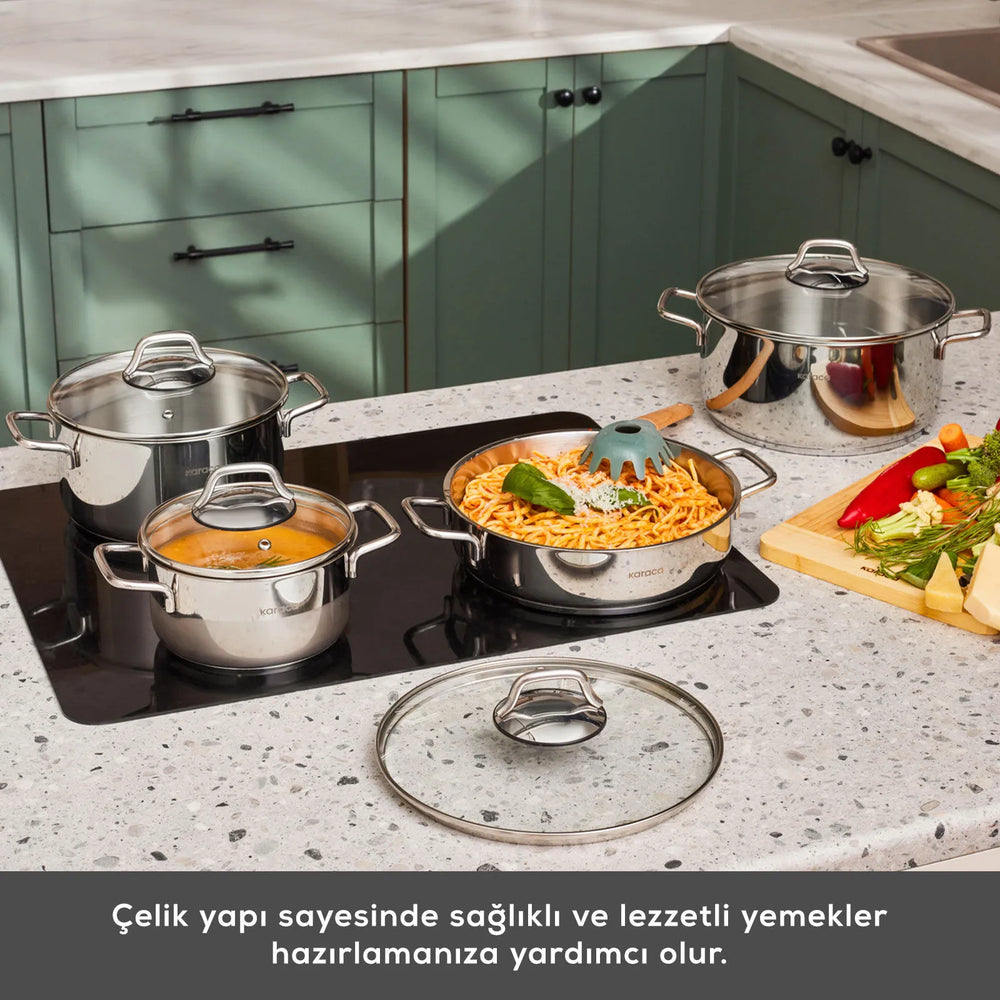 " Karaca Belgrad Kochgeschirrset aus Edelstahll 15-teiligesaus "