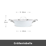 Karaca Swiss Crystal Almond Cream Handle Flache Kasserolle 30 cm