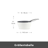 Karaca Swiss Crystal Almond Cream Stielkasserolle mit Edelstahlgriff 18 cm