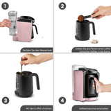 Karaca Hatır Aqua Wassertank Automatische Türkische Kaffeemaschine Rose Gold