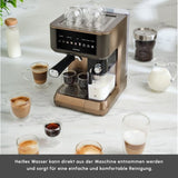 Karaca MyCaffe Barista S10 Automatische Siebträger Maschine mit integriertem Milchbehälter – Walnut Brown