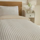 Karaca Stripe Sherpa Weiße Decke 150x200