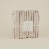 Karaca Stripe Sherpa Graue Decke 150x200