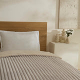 Karaca Stripe Sherpa Graue Decke 150x200