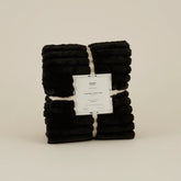 Karaca Stripe Sherpa Schwarze Decke 130x150
