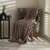 Karaca Leaves Steingraue Welsoft TV Decke 130x150