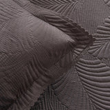 Leaf Bettüberwurf-Set Anthrazit 230x240 cm + 2 (50x70 cm)