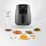 " Karaca Air Cook XL 2 in 1 Airfryer Space Grau Schwarz, 4L, 1550W "