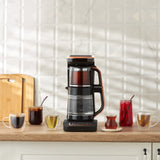 " Karaca Çaysever Robotea Pro 4 in 1 Sprechende Automatische Glas-Teemaschine, Wasserkocher und Filterkaffeemaschine 2500W Schwarz Kupfer "