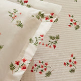 Karaca Silvie 100% Baumwolle Doppelbett-Tagesdecke Set Rot