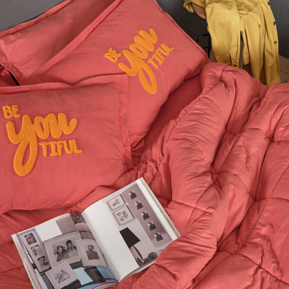 " Karaca Home Motto Cotton Comfort Einzelbett Coral "