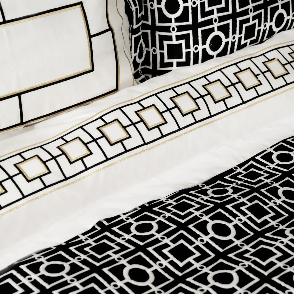 " Karaca Home Minerva Schwarzes Doppelbett Besticktes Duvet-Set "
