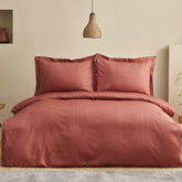 " Karaca Home Uniq 100% Baumwolle Satin Doppelbett-Bettwäsche-Set Terrakotta "