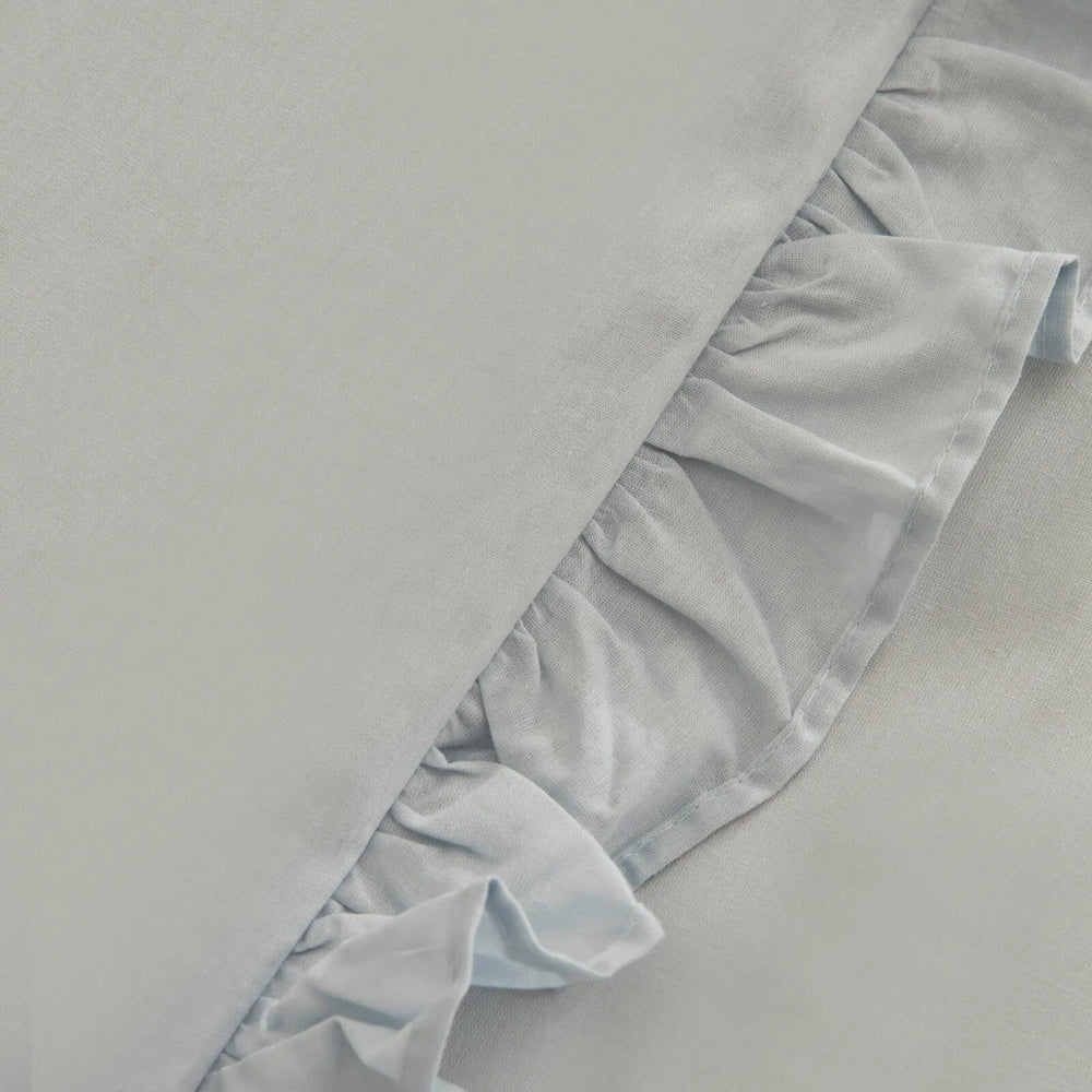 " Karaca Home Pure Ruffle 100% Baumwolle Doppelbett-Bettwäsche-Set Hellblau "