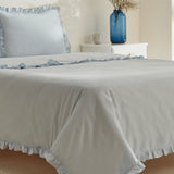 " Karaca Home Pure Ruffle 100% Baumwolle Doppelbett-Bettwäsche-Set Hellblau "