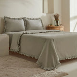 " Karaca Home Pure Ruffle 100% Baumwolle Doppel Bettbezug Sage "