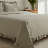 " Karaca Home Pure Ruffle 100% Baumwolle Doppel Bettbezug Sage "