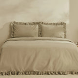 " Karaca Home Pure Ruffle 100% Baumwolle Doppel Bettbezug Sage "