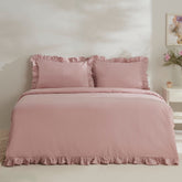 " Karaca Home Pure Ruffle 100% Baumwolle Doppelbett Bettwäsche Set Puder "