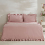 " Karaca Home Pure Ruffle 100% Baumwolle Doppelbett Bettwäsche Set Puder "