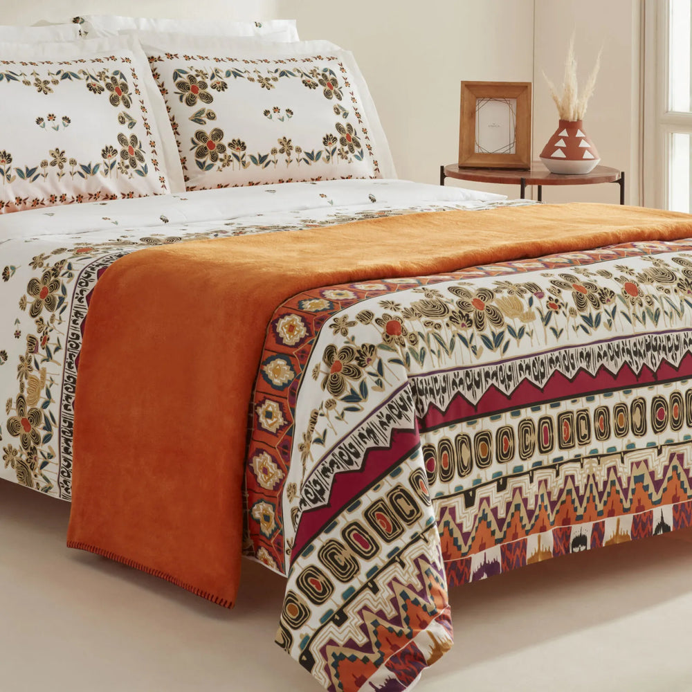 " Karaca Home Runa 100% Baumwolle Doppelbett Bettwäsche Set mit Decke "