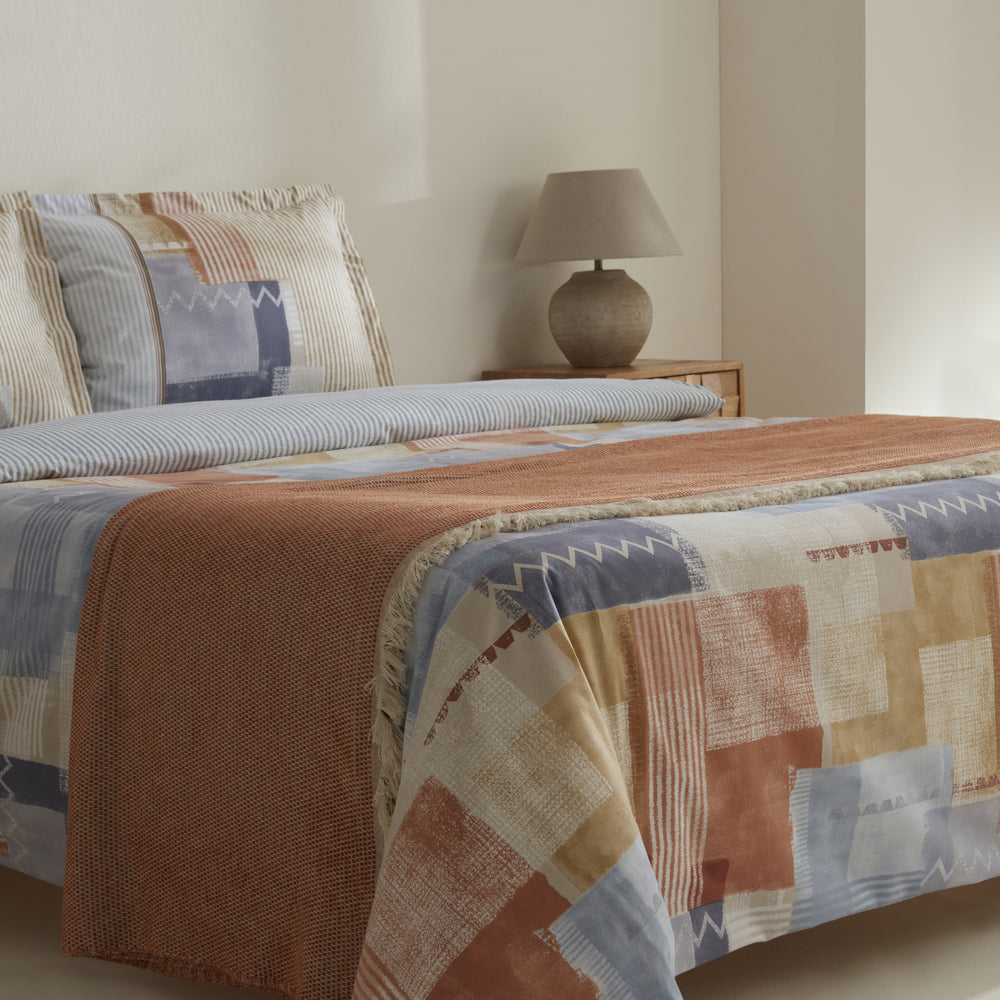 " Karaca Home Simon 100% Baumwolle Doppelbett Bettwäsche und Decken Set "