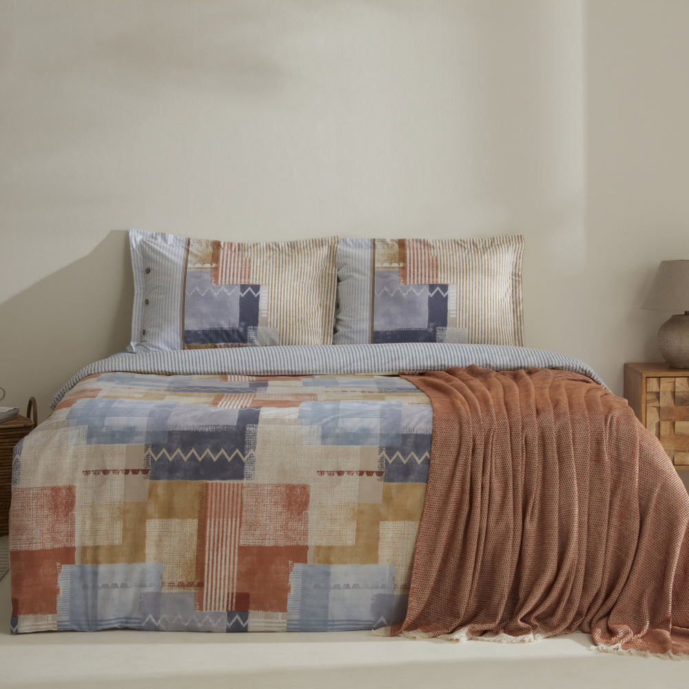 " Karaca Home Simon 100% Baumwolle Doppelbett Bettwäsche und Decken Set "